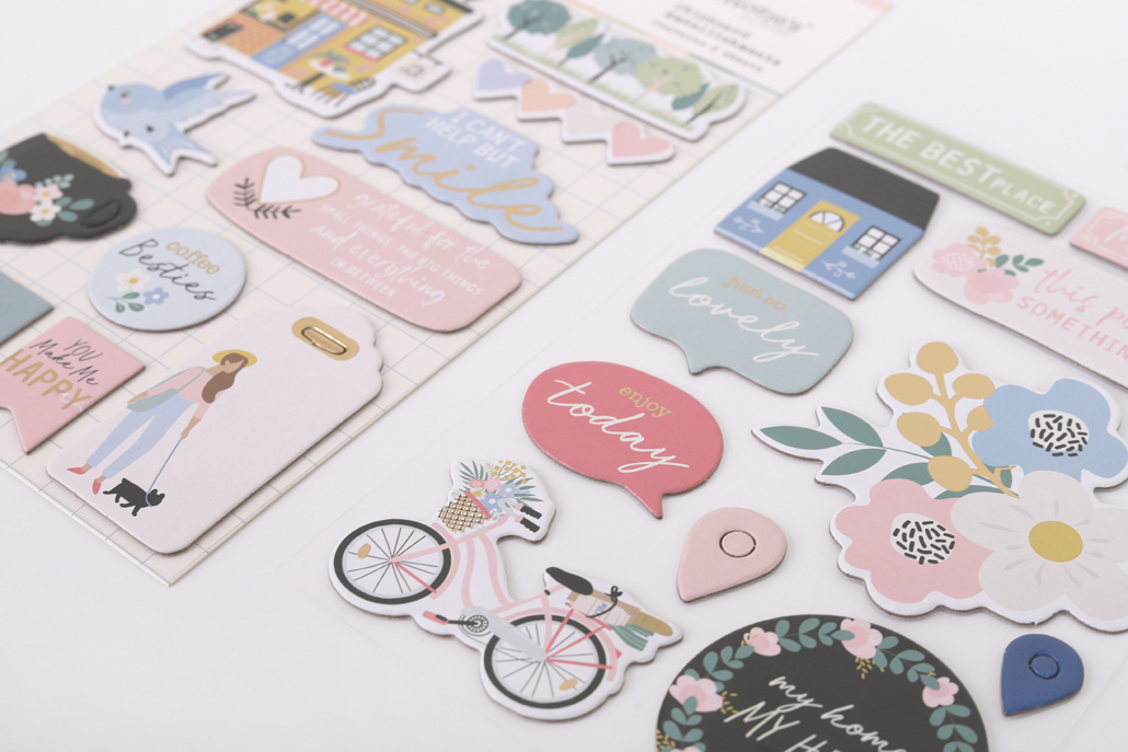 In the Neighbourhood Chipboard Embellishments 2 sheets Rosie's Studio