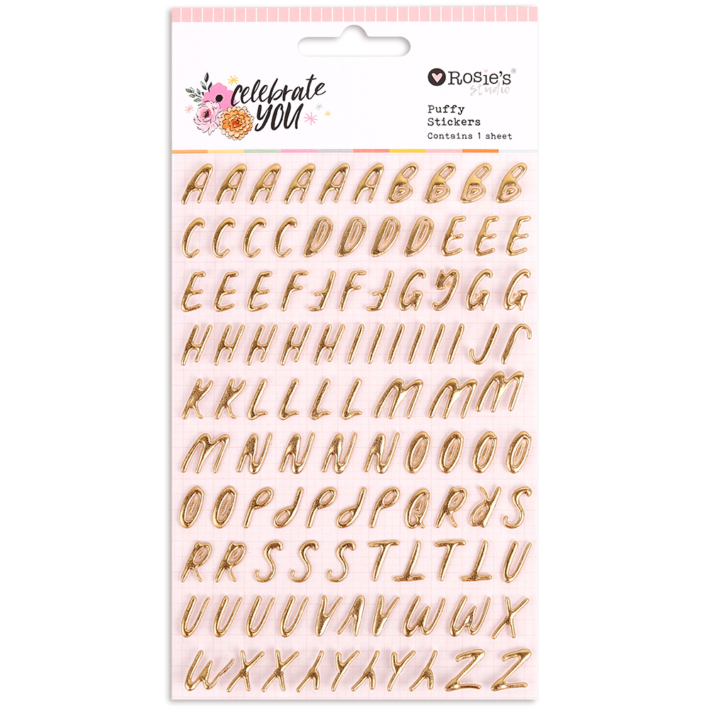 12 Pack: Gold Puffy Modern Alphabet Stickers by Recollections™ 