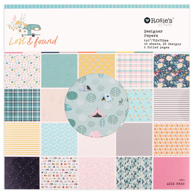 Lost & Found 6x6" Designer Paper Pad 40 sheet - Rosie's Studio