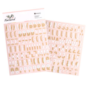 Chipboard Embellishment sticker Alphabet, for scrapbooking, Cardmaking and paper-craft. Rosie's Studio Nutured Collection.