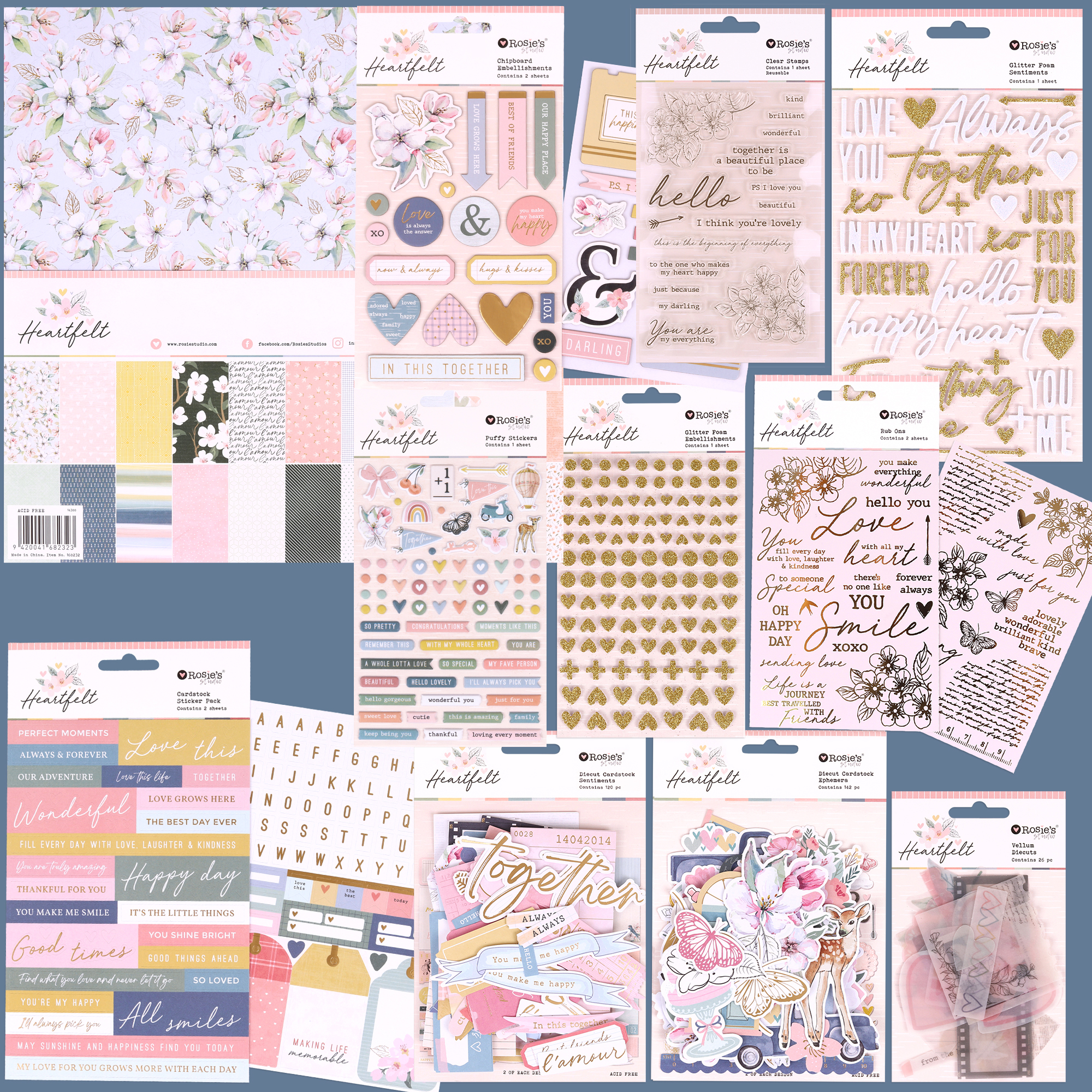 Simply Charming Cardstock Sticker Pack 2 sheets - Rosie's Studio