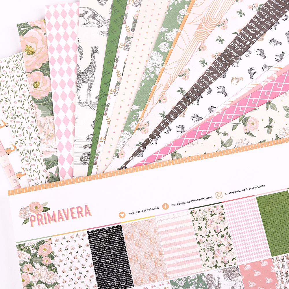Primavera collection 12 x 12 scrapbooking papers by Rosies studio