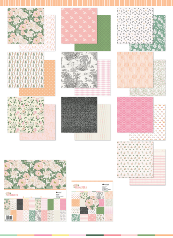6 x6 and 12 x 12 designer papers for Primavera by Rosie's Studio
