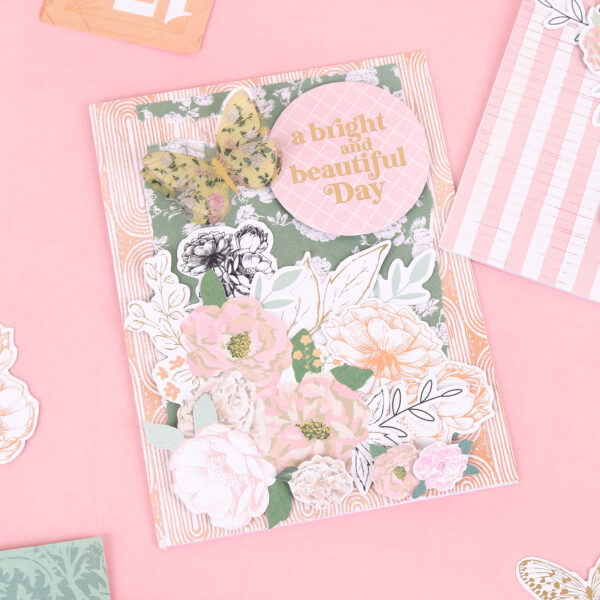 Handmade cards with floral ephemera and butterflies by Lissa Rees using Primavera by Rosie's Studio