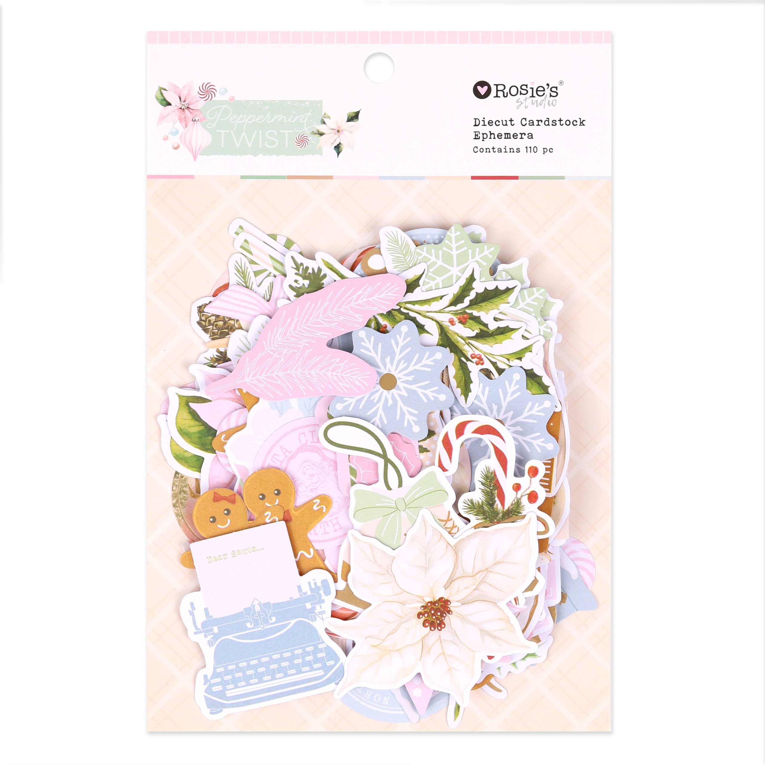 Peppermint Twist Cardstock Diecut Ephemera 110pk