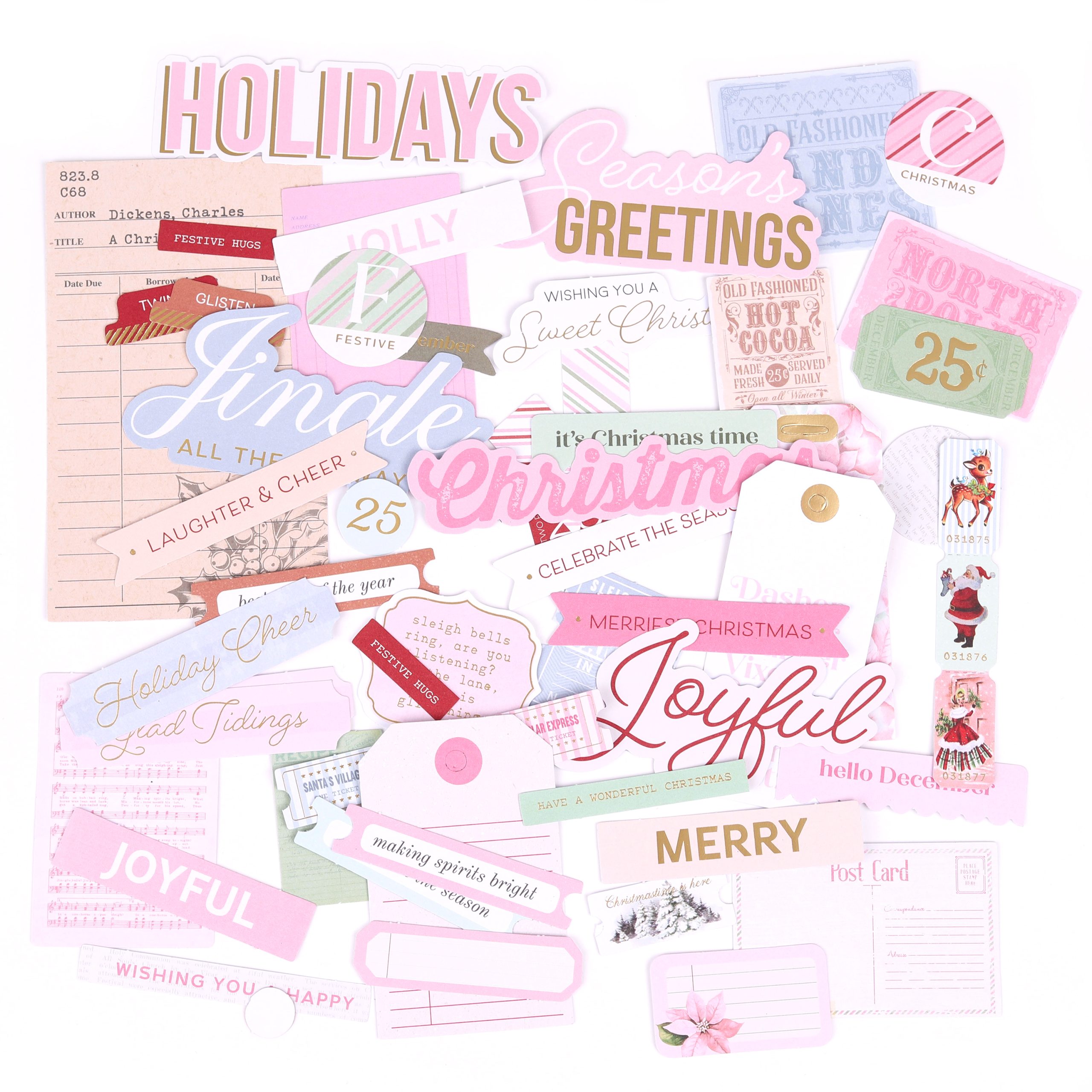 Peppermint Twist Cardstock Diecut Ephemera - Sentiments 172pc - Image 2