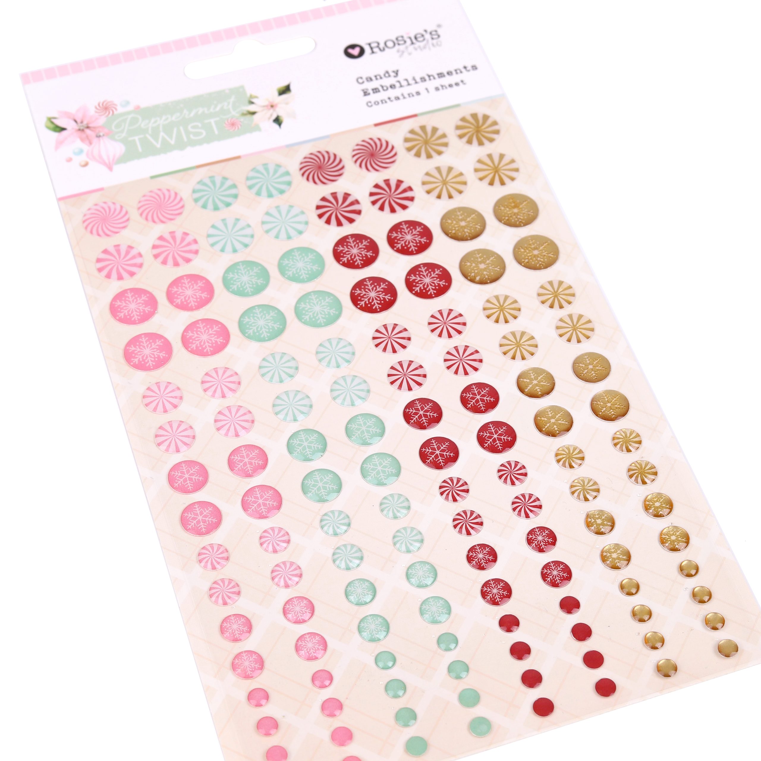 Peppermint Twist Candy Embellishments (Epoxy) 128pc - Image 2