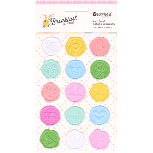Breakfast In Bed Wax Seal Embellishments 15pc