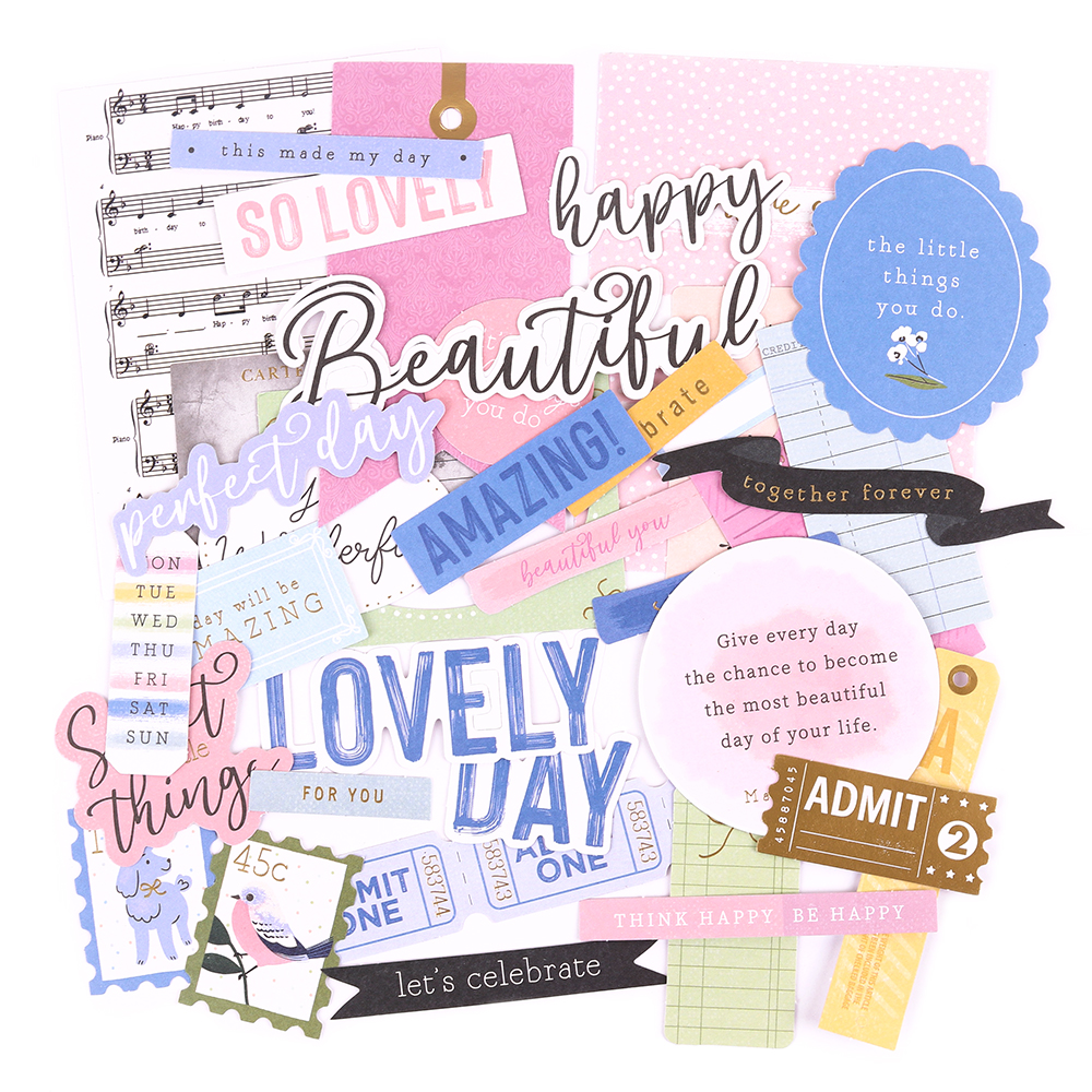 A Day To Remember Cardstock Diecut Ephemera - Sentiments and Journal Pieces 184k - Image 2