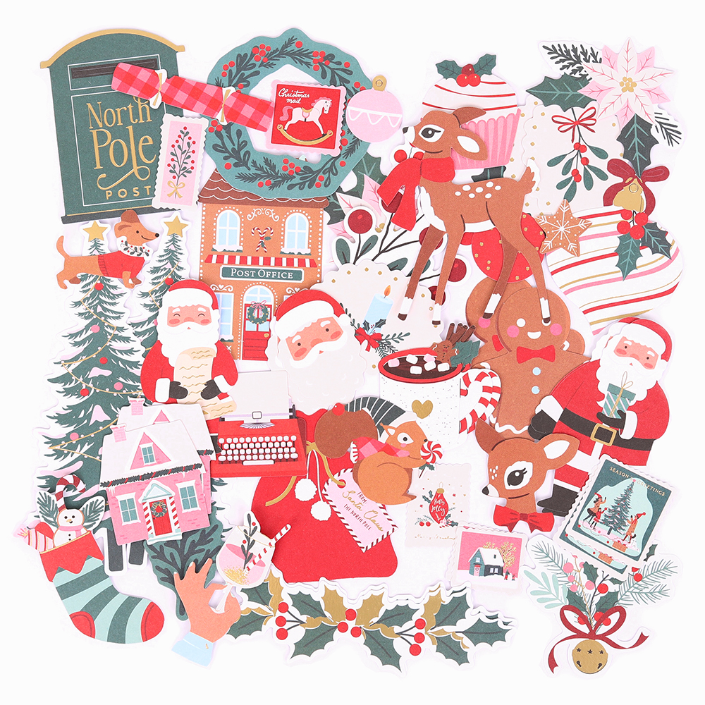 North Pole Post Cardstock Diecut Ephemera 168pk - Image 2