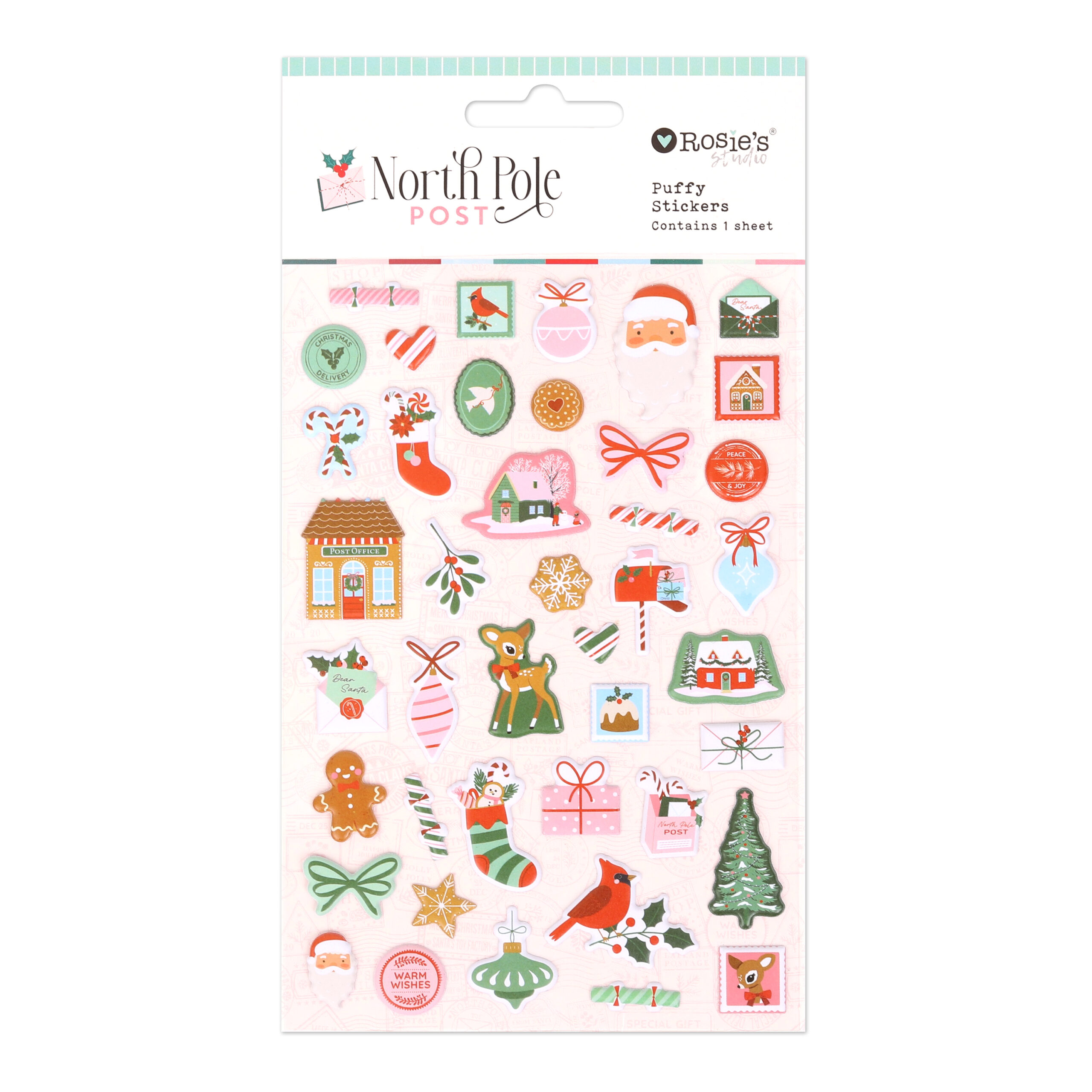 North Pole Post Puffy Motif Stickers