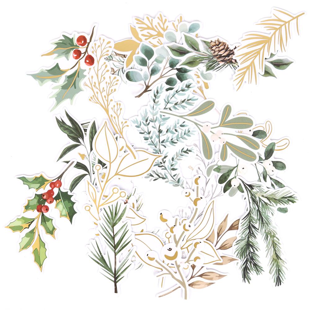 Sleigh Bells Ring Clear Foliage Stickers 24pc - Image 2